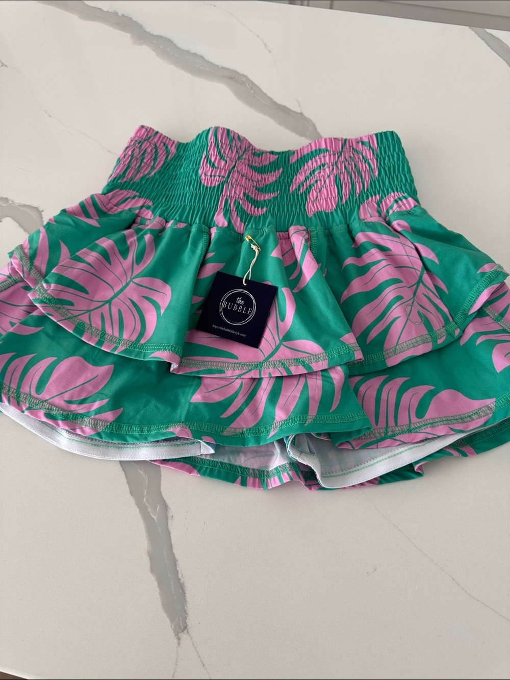 The Bubble Women's Ruffle Skort  Floral in Teal & Pink Sz. XS